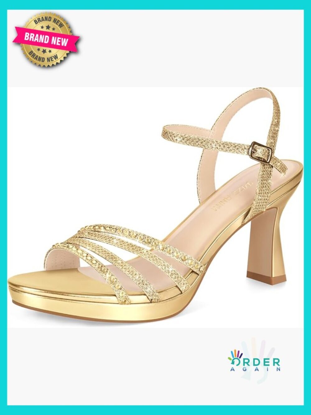 Platform Heels Chunky Block Rhinestone Open Toe Ankle Strap Dress Pump Sandals